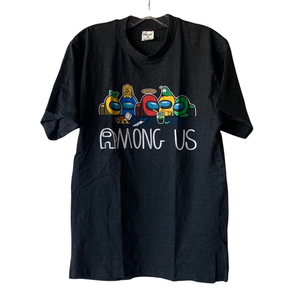 Among Us SUS tee shirt crewmate IMPOSTER crewmen app game Medium M unisex - Picture 2 of 6